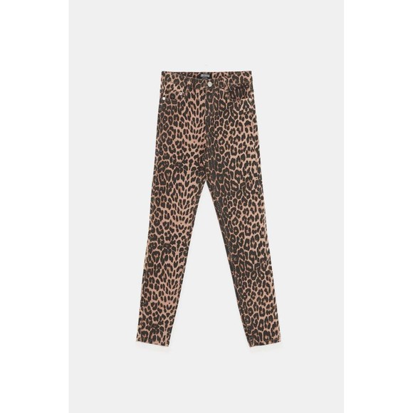 NWT ZARA Leopard Print Hi-Rise Skinny Jeans Animal print-0327 / 221 / 051 - Picture 5 of 12